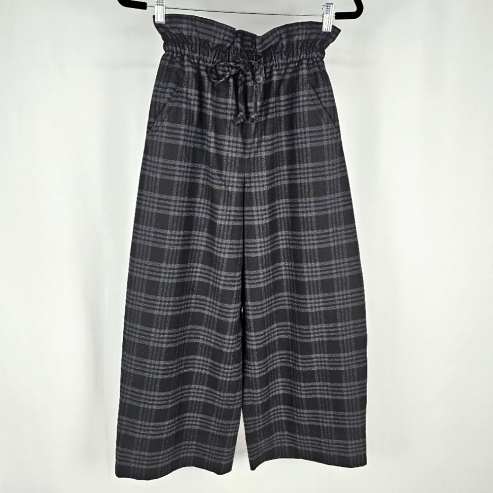 Aritzia The Group Babaton Kerri Flannel Pant Wide Leg Crop